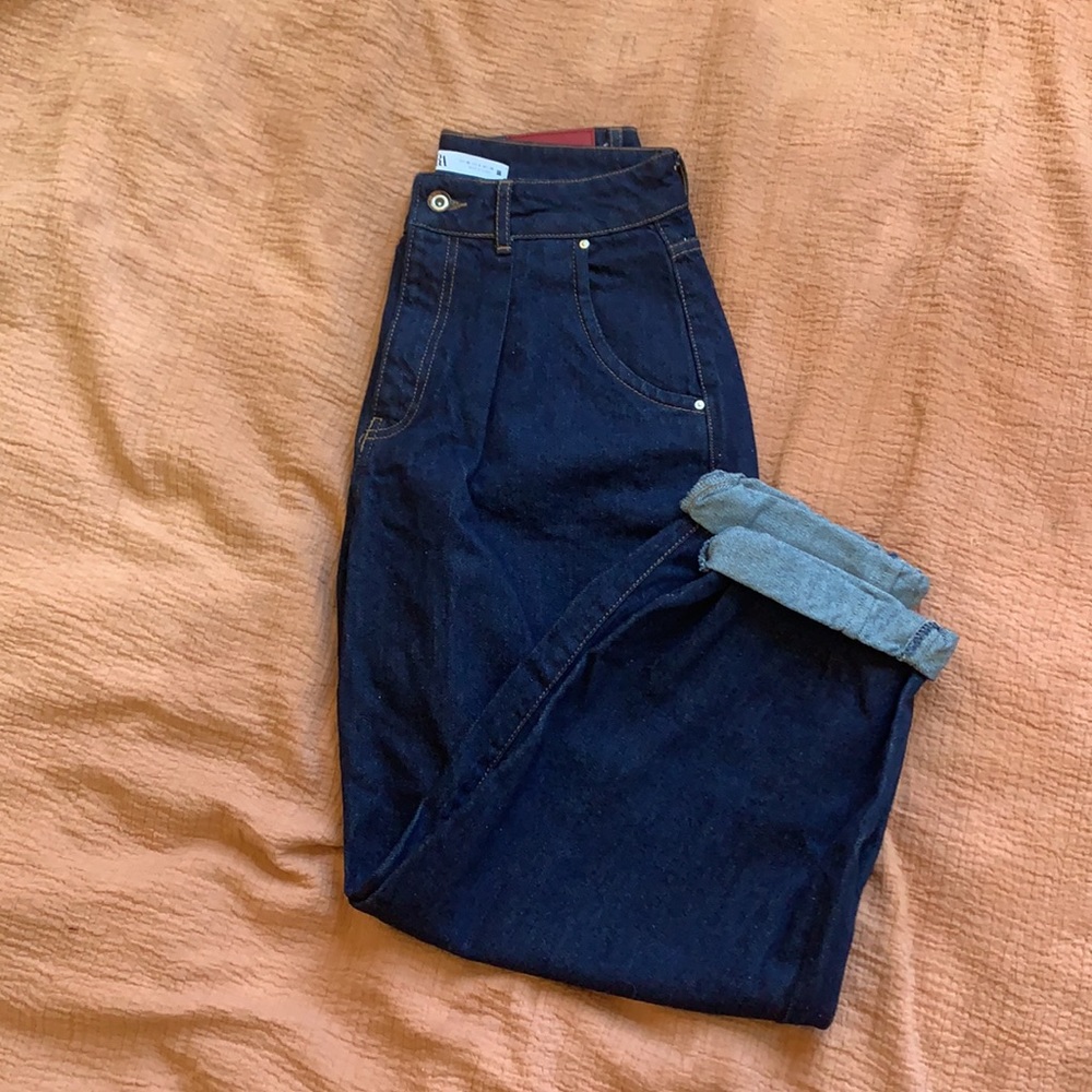 ZARA slouchy dark wash jeans